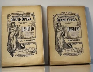 Vintage Metropolitan Opera House Programme Libretto La Traviata & Rigoletto 1920-30’s - Bild 1 von 11