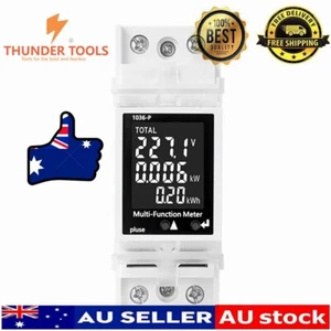 Thunder Tools Din Rail Mounted Circuit Breaker Meter 85-265V 63A Voltmeter - Picture 1 of 24