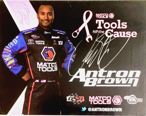 ANTRON BROWN NHRA TOP FUEL DRAGSTER "PINK" TOOLS FOR THE CAUSE POSTCARD! Cover