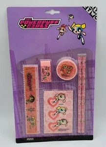 Powerpuff Girls Study Kit 2 Pencils Ruler Sharpener Eraser Notepad NOS NRFP - Picture 1 of 2