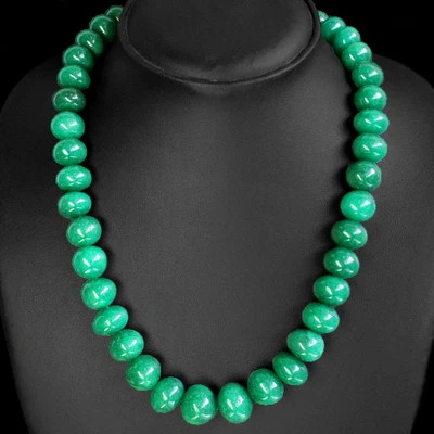 TOP MOST 569.00 CTS COLLAR DE CUENTAS REDONDAS ESMERALDA VERDE NATURAL HEBRA - GEMA EDH Foto 1 de 3