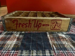 Vintage 7 Up Wooden Soda Bottle Crate “Fresh Up With 7up” - Picture 1 of 6