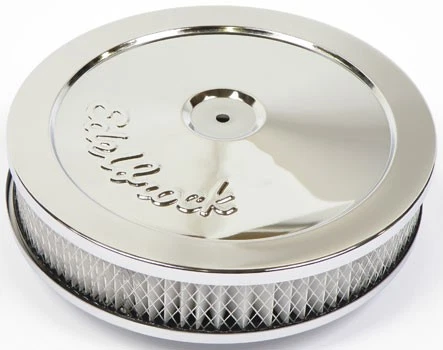 Edelbrock; Limpiador de aire serie Signature con logotipo; cromo; elemento de 10"; 2" Foto 1 de 1