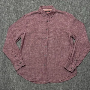 Camicia di lino Banana Republic uomo rosa medio geometrica Camden vestibilità adulto - Foto 1 di 16