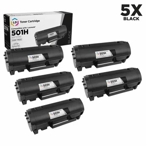 LD Reman For Lexmark 50F1H00 5pk HY Black MS310d MS312 MS315d MS410 MS415 - Picture 1 of 9