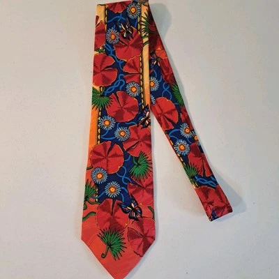 Corbata de Colección Rush Limbaugh No Boundaries Seda Rojo Azul Lirio Almohadillas Preppy EE. UU. Foto 1 de 4