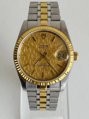 Tudor Prince Fecha 74033 Automático Hombre’s Bisel Chapado en Oro Corona Oro 18K  Foto 1 de 4