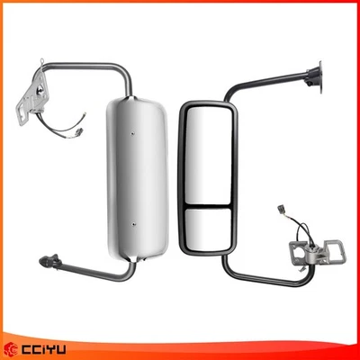 ?Mirrors Complete LH+RH Side Chrome For 05-2018 Freightliner Century/Columbia Foto 1 de 4