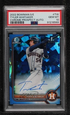 2022 Bowman Sapphire Edition Chrome Prospects Tyler Whitaker PSA 10 GEM MT Auto - Image 1 of 2