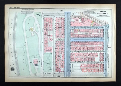 1925 Bromley NYC Map Morningside Riverside Park US Grant's Tomb Broadway 124th - Image 1 of 4
