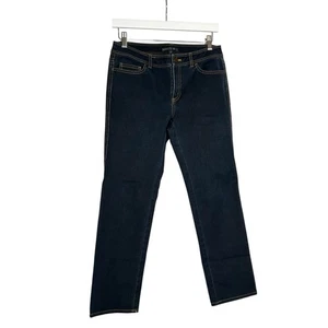 Lafayette 148 Dark Wash Mid Rise Cropped Straight Leg Jeans Size 2 - Picture 1 of 5