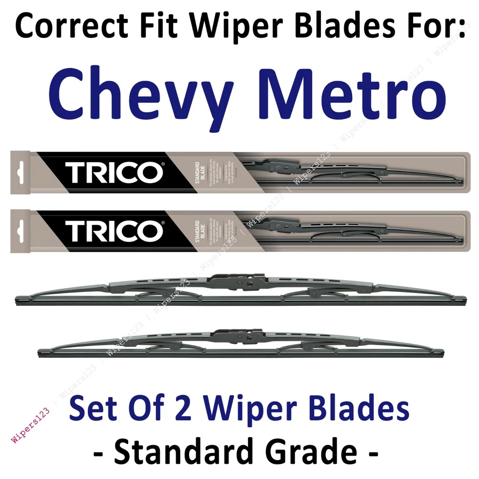 Paquete de 2 escobillas limpiaparabrisas estándar - aptas para Chevrolet Metro 1998-2001 - 30200/190 Foto 1 de 1