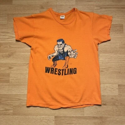 VTG 70s WWF WWE 1974 Greco Roman World Wrestling Federation Hulk T Shirt Mens S - Image 1 of 4