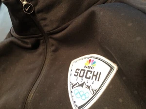 LARGE Nike Golf Performance Olympics Sochi 2014 NBC Womens Black Zip Up Jacket - Picture 1 of 6