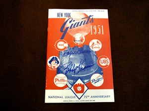 BOBBY THOMSON RALPH BRANCA SHOT HEARD ROUND WORLD SIGNED AUTO 1951 PROGRAM JSA - Picture 1 of 4