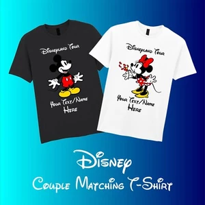 Personalisiertes passendes Paar Disneyland Tour T-Shirt Mickey Minnie Mouse Tee Top - Bild 1 von 14