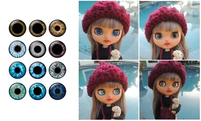 Juego de 12 pares de fichas de ojos de color para muñeca Blythe de vidrio fino hágalo usted mismo accesorios juguetes Foto 1 de 4