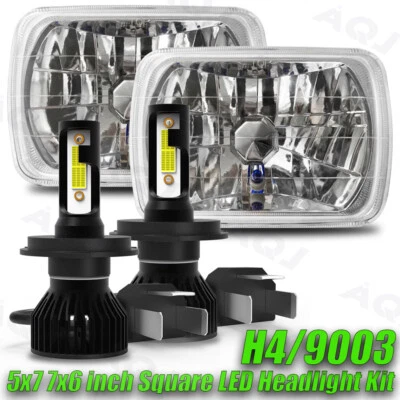 Fits Pontiac Firebird 1982-1990 LED Halo Projector Headlights Head Lamps Pair - Image 1 of 4