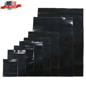 100 bolsas planas negras de polietileno QuickQlick™ bolsas de reembalaje con variedad de tamaños - Imagen 1 de 10