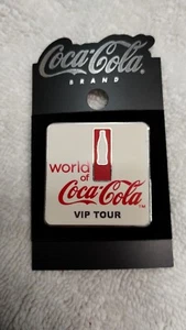 World of Coca-Cola VIP Tour Enamel Pin - Coke Brand Collectible White & Red - Picture 1 of 3