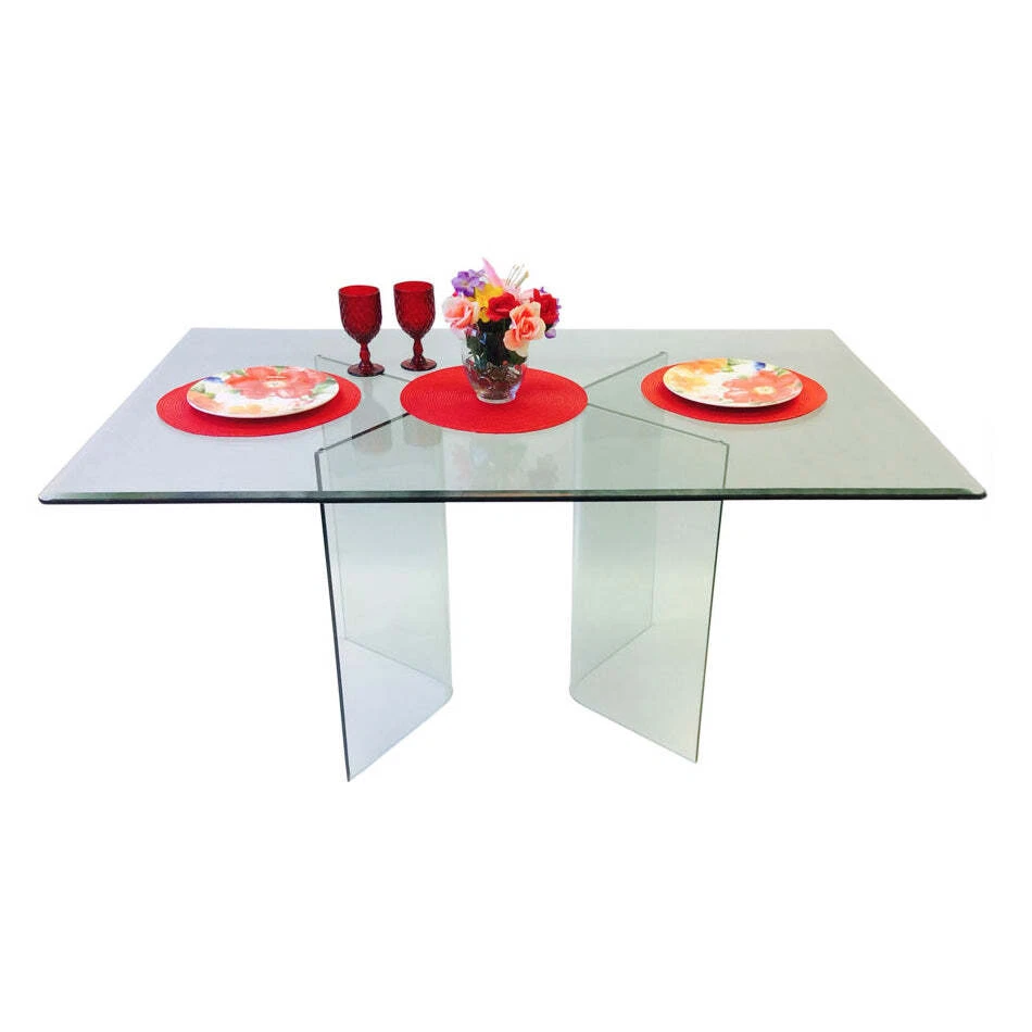 585 Vee Dining Table - Includes 1/2" Thick Tempered Glass With 1" Bevel Edge By - Image 1 of 1