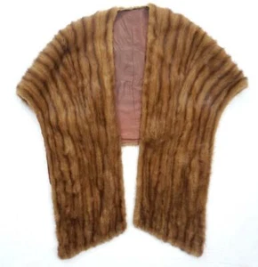 VINTAGE MARKENLOSE NERZSTOLA/CAPE/CAPELET/SCHAL LANGE VORDERTEILE - Bild 1 von 9