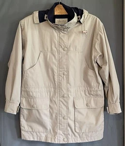 St. Johns Bay Womens Petite M Jacket Beige Snap Off Hood Toggle Cinch Waist - Picture 1 of 14