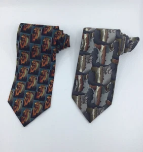 JERRY GARCIA 2 Vintage Mens 100% Silk Ties Hand Sewn USA Collector’s Edition - Picture 1 of 6