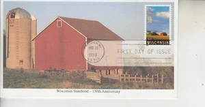 1998 #3206 WISCONSIN STATEHOOD MIT MYSTIC STAMP COMPANY CACHET UA JUWEL! - Bild 1 von 2