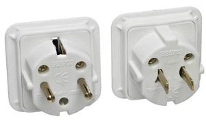 COMBINED DUAL TRAVEL ADAPTER KIT UK TO EUROPE & UK TO USA CANADA AUSTRALIA JAPAN - Picture 1 of 2