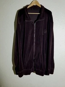 90s Vintage Sean John Brown zip Track Jacket Men 5XB Velour Velvet Y2K supreme  - Picture 1 of 6