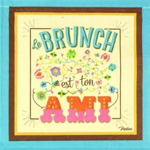 4 servilletas de papel individuales para decoupage y fiesta - estilo retro Ami Le Brunch - Imagen 1 de 4