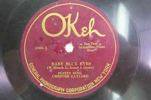 Chester Gaylord & Justin Ring - OKEH 4806 - Baby Blue Eyes - Saxophon & Klavier - Bild 1 von 4