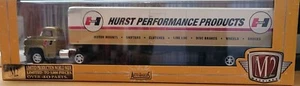 M2 LIMITED EDITION AUTO-HAULERS 1958 CHEVROLET LCF &HURST TRAILER WHITE/RED/GOLD - Picture 1 of 1
