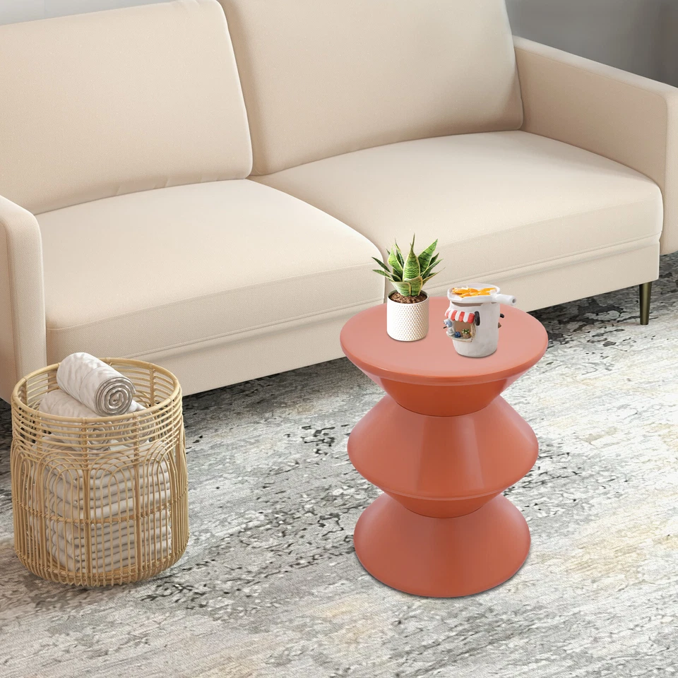 Orange Round Side Table Indoor PET End Table 36*45cm Floor-Standing Side Table - Image 1 of 4