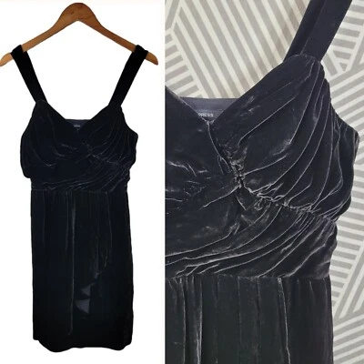 Express Silk Velvet Dress size 8 Evening Party Ruffle Club mini Romantic Sexy  - Image 1 of 4