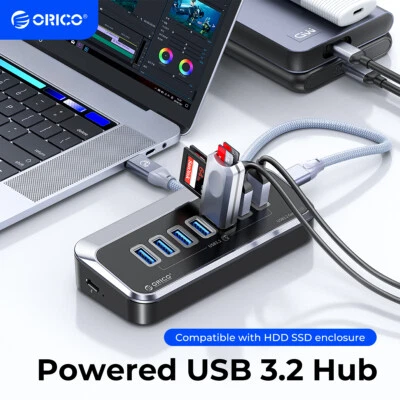 ORICO 7/4 Ports USB C Hub 3.2 Gen 2 10Gbps Splitter Adapter For PC Laptop Tablet - Image 1 of 4