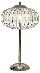 Modern Chrome Caged Table Lamp With Glass Droplets - Picture 1 of 1