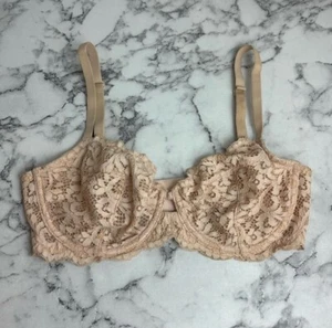 Victoria's Secret hellbrauner ungefütterter Halb-BH mit Spitze Größe 32DD - Bild 1 von 5