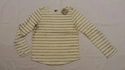 NUEVO CON ETIQUETAS Crazy 8 de Gymboree Blanco con Rayas Brillantes Doradas Talla M 7-8 Foto 1 de 2