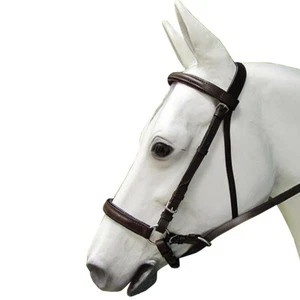 27HS Bitfree Leather English Bitless Bridle Horse Reins Brown Hilason - Picture 1 of 6