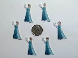 6 Pcs Lot Frozen Elsa Flatback Resin Cabochon Hair Bow Center Supply. - Picture 1 of 1