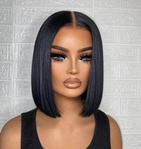 Elegant Style, Women's Brazilian Virgin Hair Bob Wig, Pre-Plucked Natural... - Picture 1 of 4