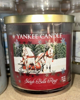 Yankee Candle SLEIGH BELLS RING 2-WICK12.5 oz MED. TUMBLER WINTER WONDERLAND NLA - Image 1 of 3
