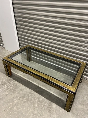 Bernhard Rohne for Mastercraft Etched Acid Brass Coffee Table NEEDS RESTORATION Cover