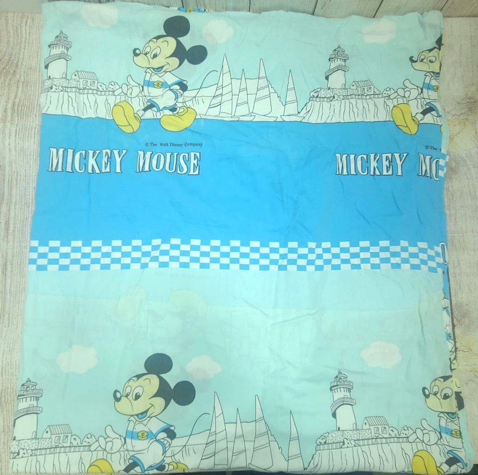 Funda nórdica vintage Walt Disney Mickey Mouse Lighthouse tamaño doble blanca azul Foto 1 de 4