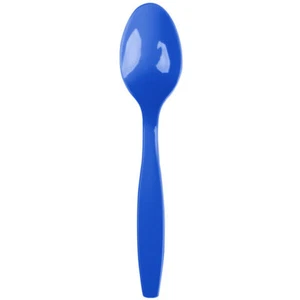 Plastic Spoons 24ct Heavy Duty Spoons, Pink Yellow Blue Orange Clear and More - Picture 1 of 25