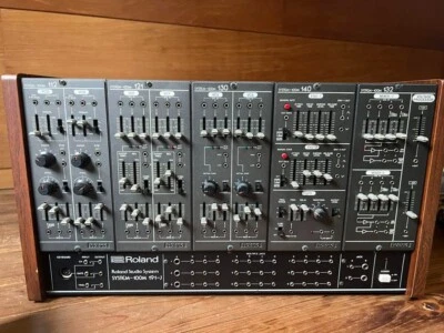 Roland SYSTEM-100M Dset Synthesizer 191J Rack W/112 121 130 140 132 Module rare - Image 1 of 4