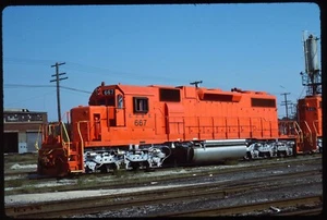 Original Rail Slide - EJE Elgin Joliet & Eastern 667 Joliet IL 9-4-1987 - Picture 1 of 1