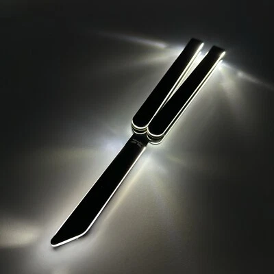 Light Up Rechargable Practice BALISONG METAL BUTTERFLY Trainer Tool - Image 1 of 4